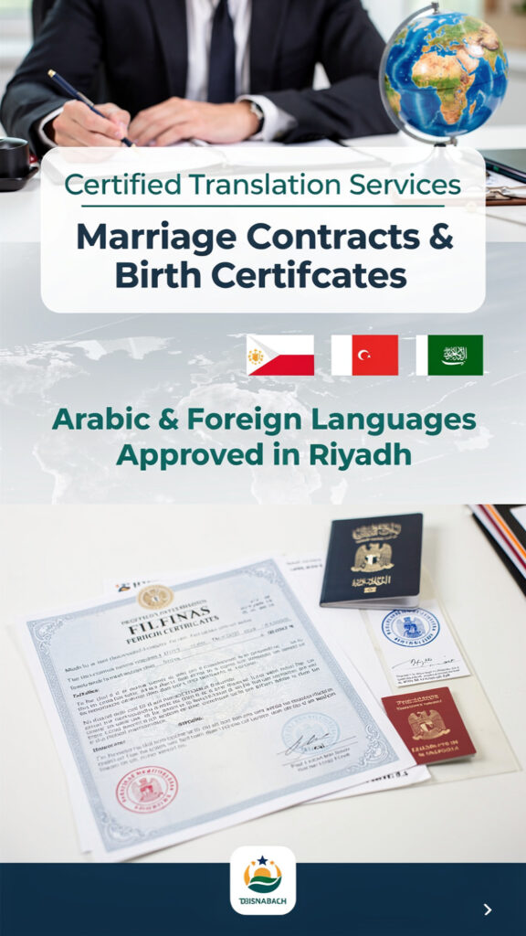 Certified Translation for Marriage Contract and Birth Certificate 